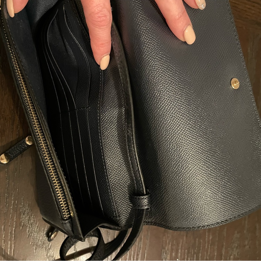 Coach navy blue crossbody clutch